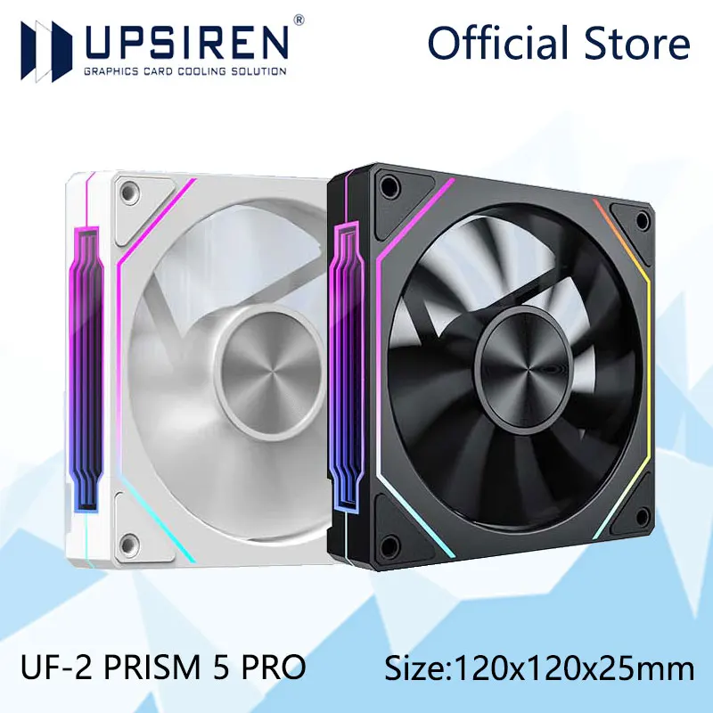 UPSIREN UF-2 PRISM 5 PRO 12CM ARGB Duża objętość powietrza Wentylator obudowy komputera Wersja zwykła/wersja odwrócona Wybór podwójnego trybu