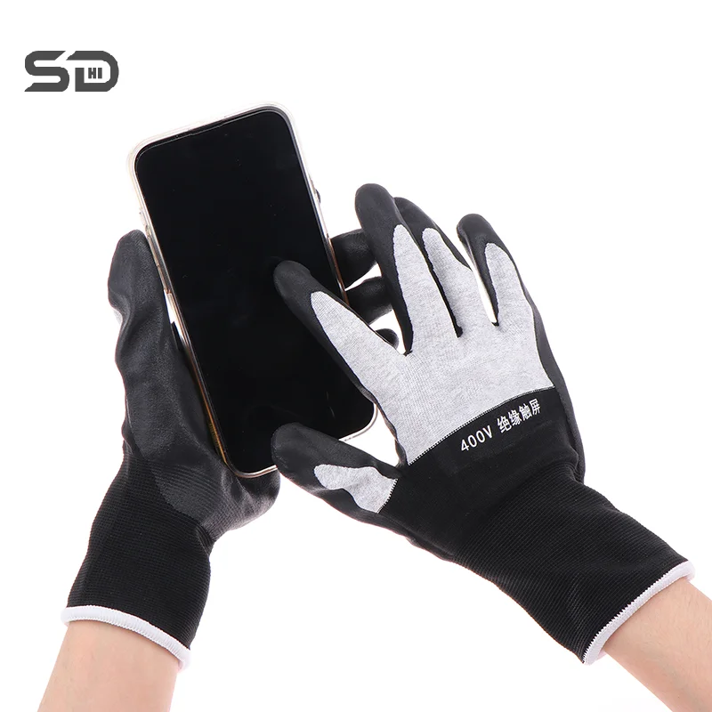 

Ultrathin Electrician Insulating Gloves Withstanding Voltage 400V/500V Rubber Touch Screen Insulation Glove Industrial Woking