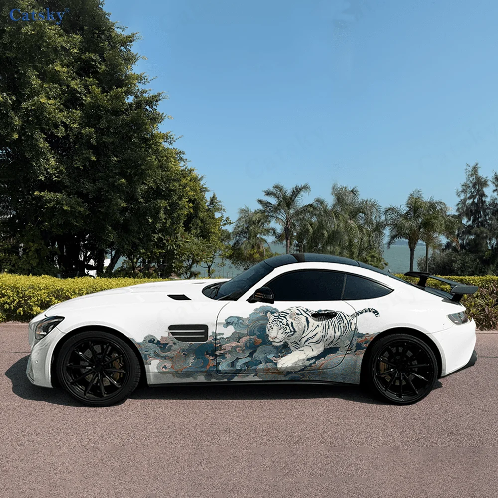 التقليدية النمر سحابة سيارة الفينيل يلتف ملصق مائي ذاتي اللصق PVC مناسبة للشاحنات SUV الديكور اكسسوارات السيارات هدية