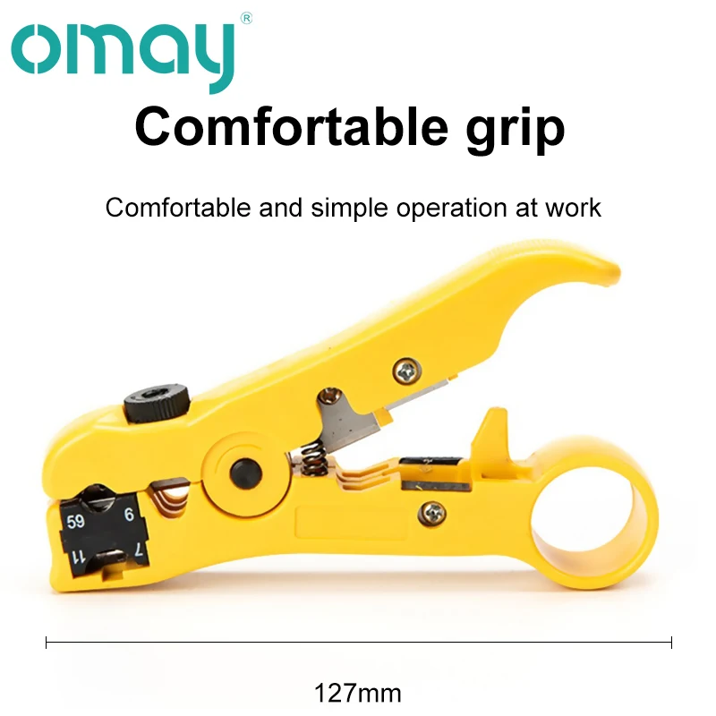 Flat or Round UTP Cat5 Cat6 Wire Coax Coaxial Stripping Tool Universal Cable Stripper Cutter Stripping Pliers Tool for Network