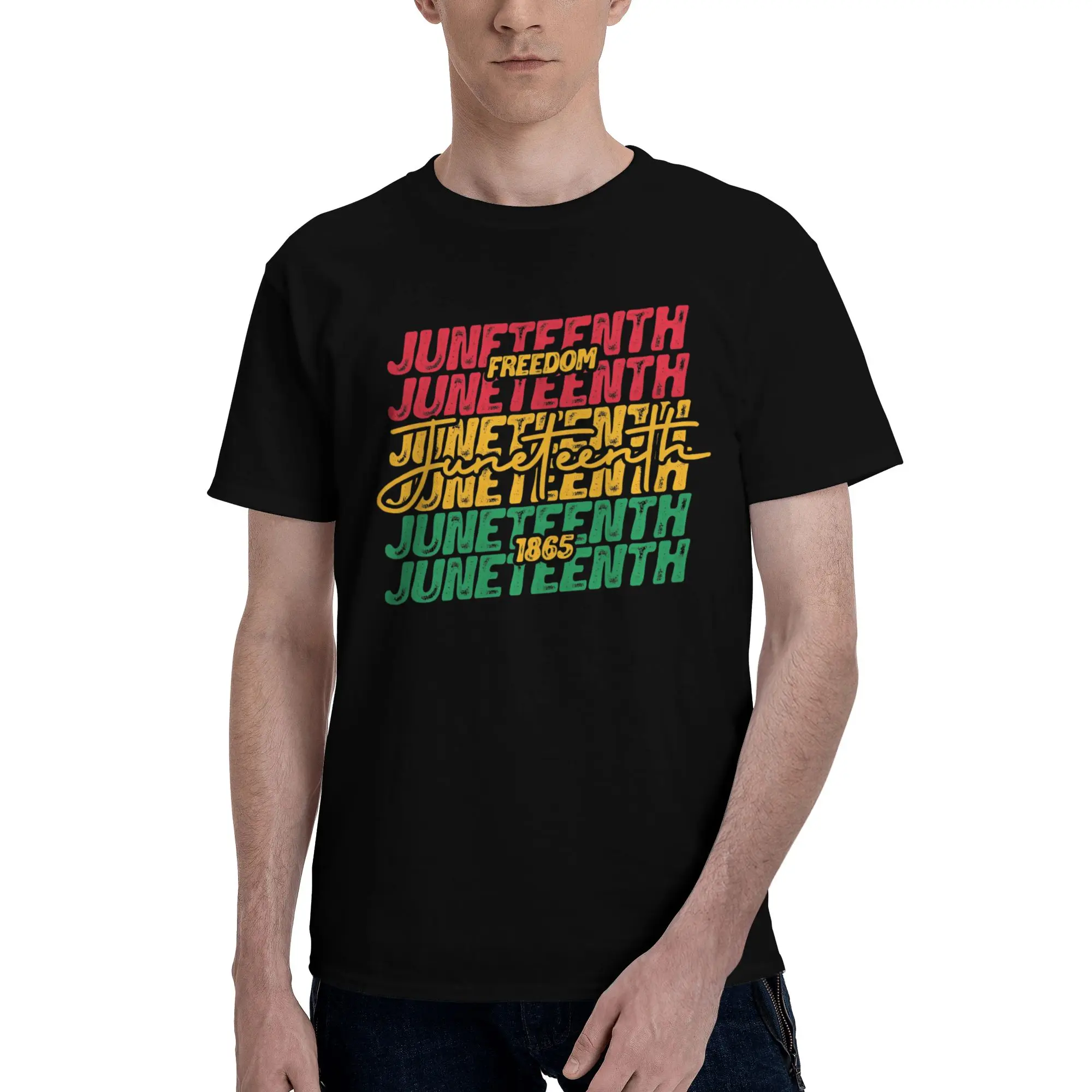 Men Women Juneteenth 1865 Rooted In Freedom Shirt 100% Cotton Graphic Printed Tee Shirts  Top Clothing