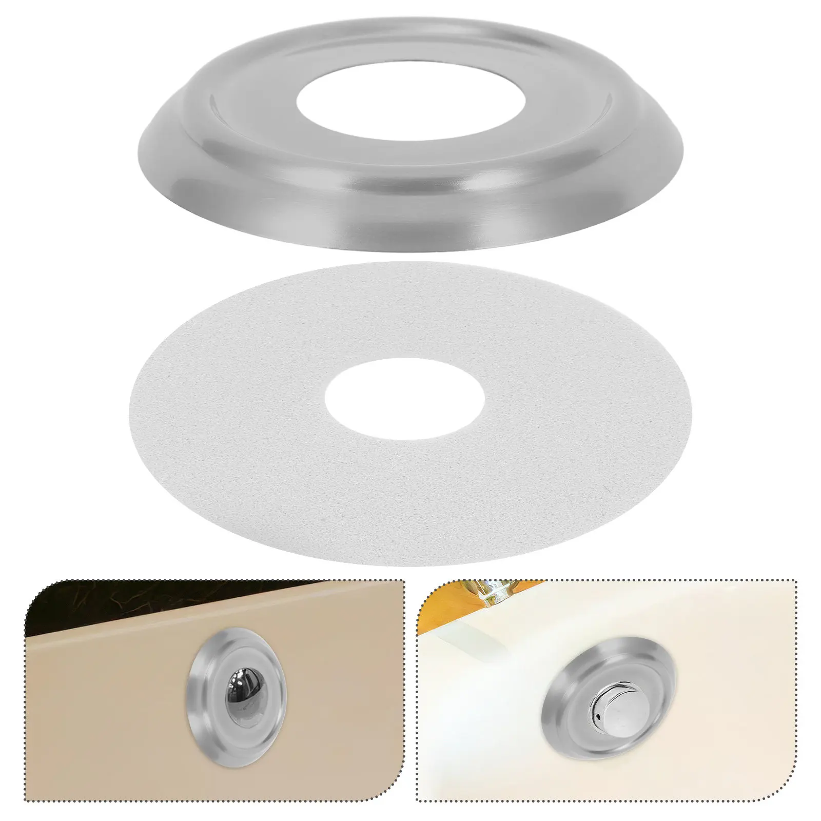 1Set Metal Tub Spout Cover Ring Stainless Steel Pipe Flange Trim Plate Bathroom Faucet Cover Tub Spout Wall Plate Outlet
