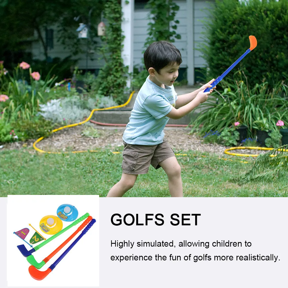 

Набор для гольфа (1 комплект) для детей, для игр на улице и в помещении, из АБС-пластика, детская спортивная игра, развивающая активность, интерактивное развлечение для родителей и детей