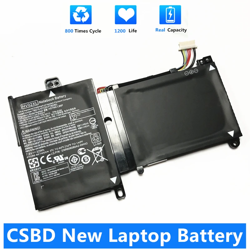 Csbd แบตเตอรี่แล็ปท็อป HSTNN-LB6P HV02XL ใหม่สำหรับ HP X360 11-K132TU 11-K048TU TPN-Q164 TPN-W112 796219-421 796355-005