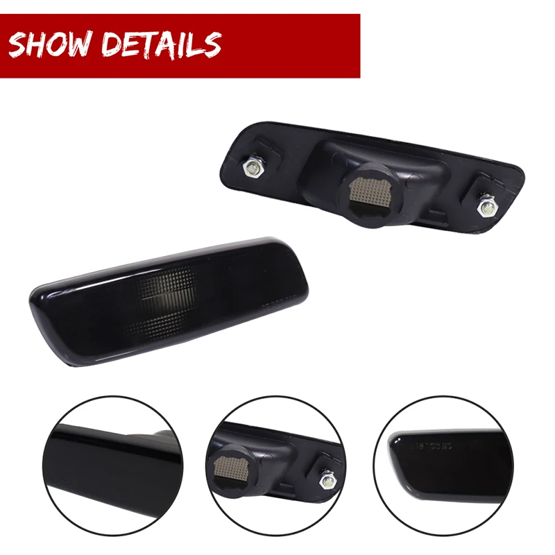 Smoked Lens Car Front & Rear Bumper Side Marker Indicator Light Housing Shells Kit For 2000-2005 Lexus IS300, No Bulb / Socket