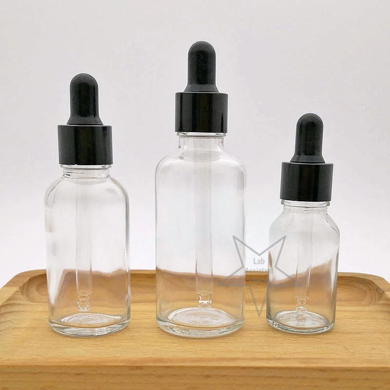 زجاجة زيت عطري للمختبر 10 قطع من الزجاج الشفاف 5 مل إلى 100 مل تستخدم المختبر المقاوم للتسرب المتين #3