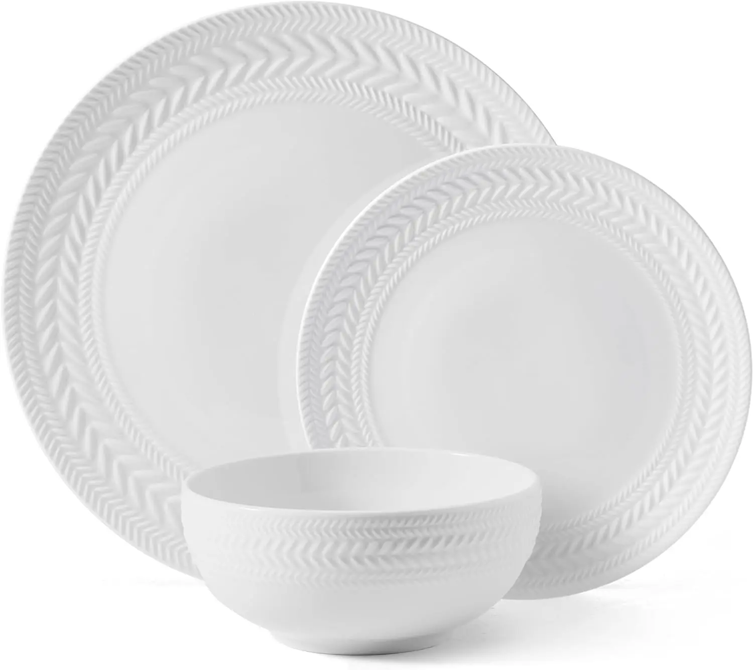 24 piece Dinnerware Set, Service for 8, White