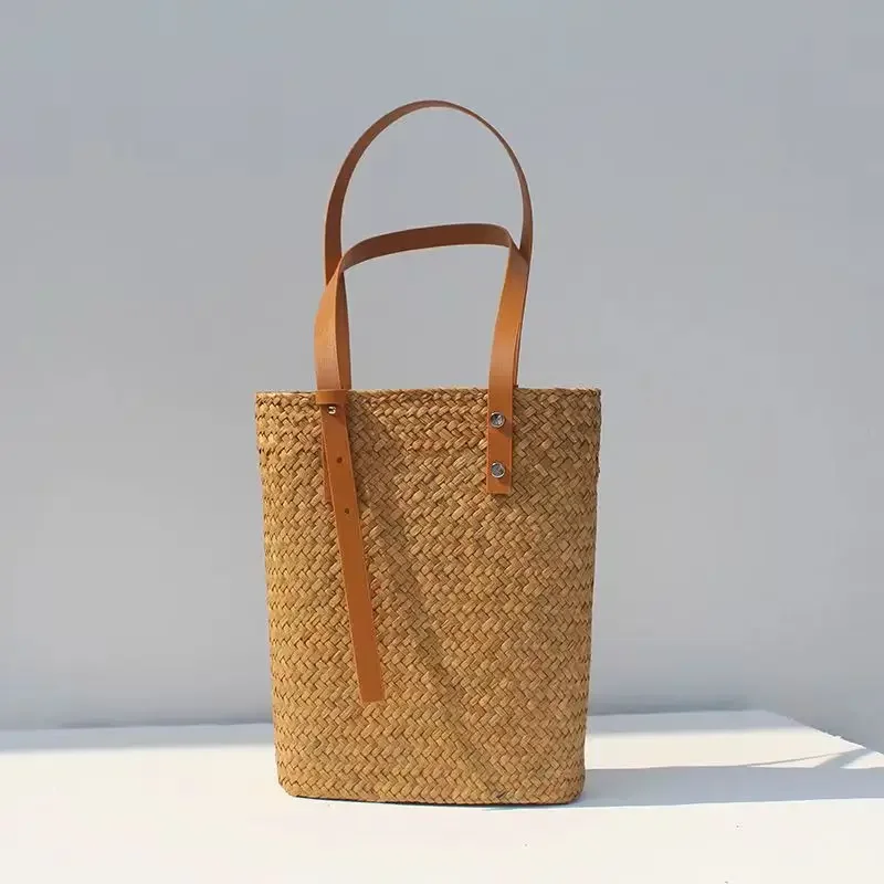 Vintage Bag Artistic Handbag Coarse Linen Tote Bag Thai Handmade Small Grass Weaving Leisure Commuting New Exquisite