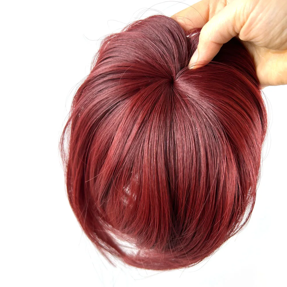 Synthetic Closure Hairpieces Clip in Hair Bangs Heat Resistant Short Straight Fringe Extensions For Women