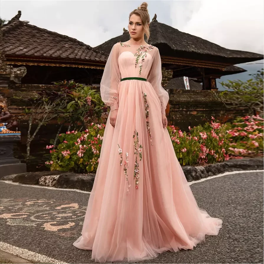 

Vinca Sunny Charming Tulle Applique Full Sleeveless Eveing Dress 2023 Strapless with Sashes Party for Women vestidos de noche