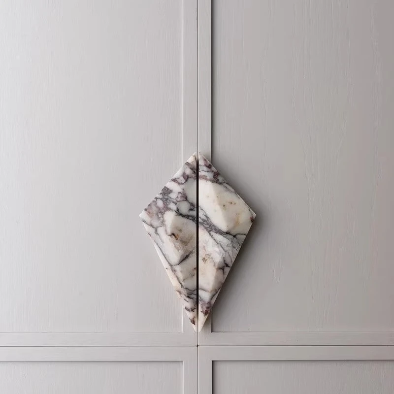 

Italian light luxury style 100% natural marble handle designer model room high-end hotel villa creative home decoration handle