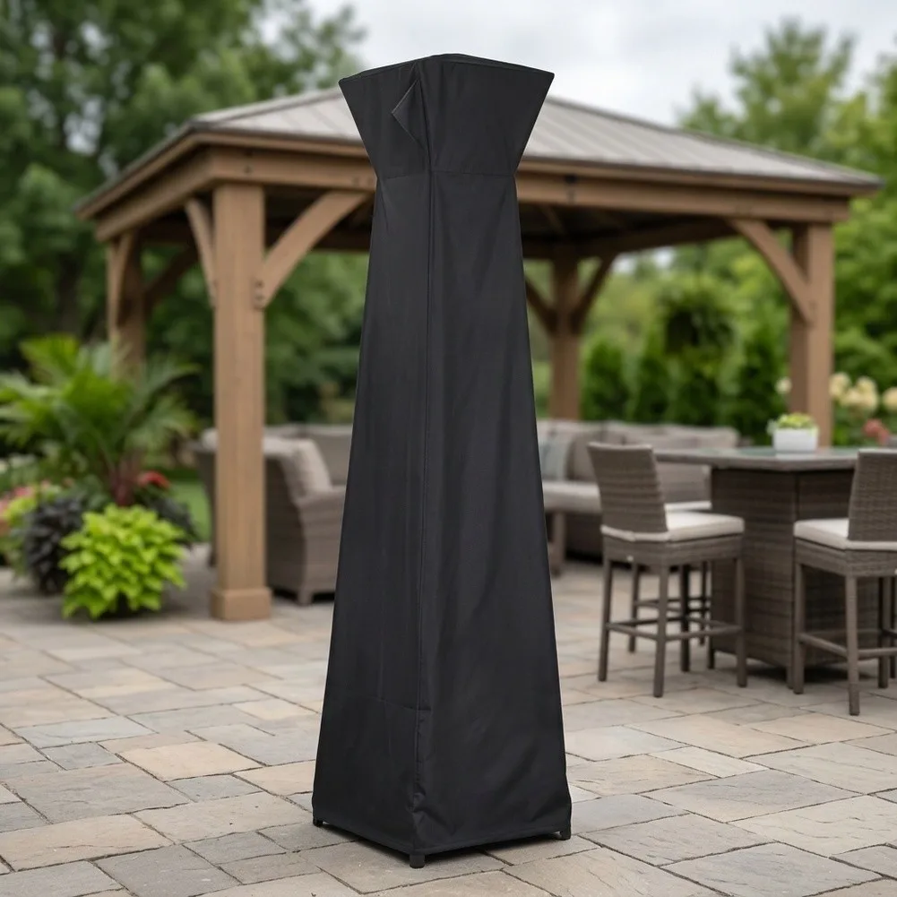 1pcs Black PVC Weatherproof Dust Rain Cover For 221x53x53cm Tower Shaped Quadrilateral Glass Tube Outdoor Heater Protective Case