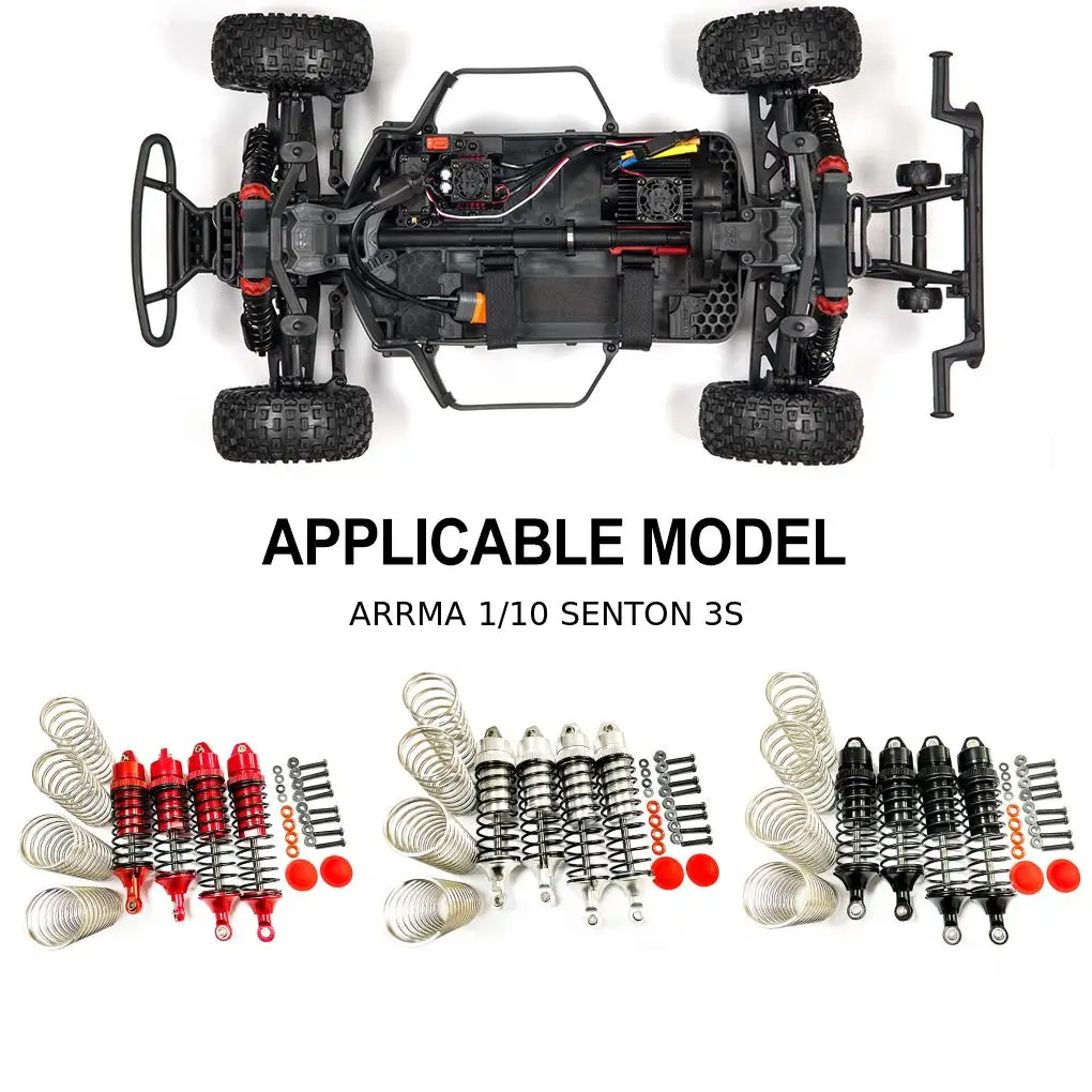 1/10 อลูมิเนียมเกลียวโช้คอัพหลังสําหรับ ARRMA SENTON 3S RC รถ RC รถอุปกรณ์เสริมอะไหล่ SILVER