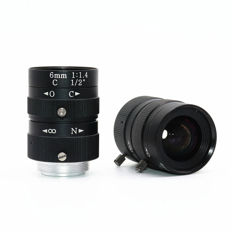 High definition 3 million pixel fixed focal length 6MM manual aperture mechanical visual surveillance industrial lens 1/2 C port