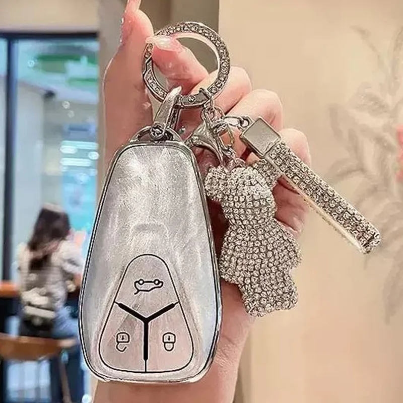 Car Key Case For Skywell ET5 ET 5 HTI Skyworth EV6 Accessories 2023 2025 Keychain Remote Cover Shell Housing Ring Holder Fob