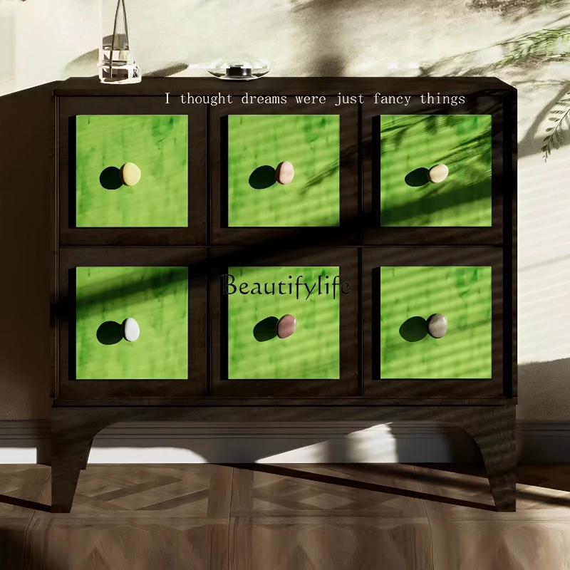 

Medieval art retro painting 6 chest cabinets household storage small apartment bedroom locker