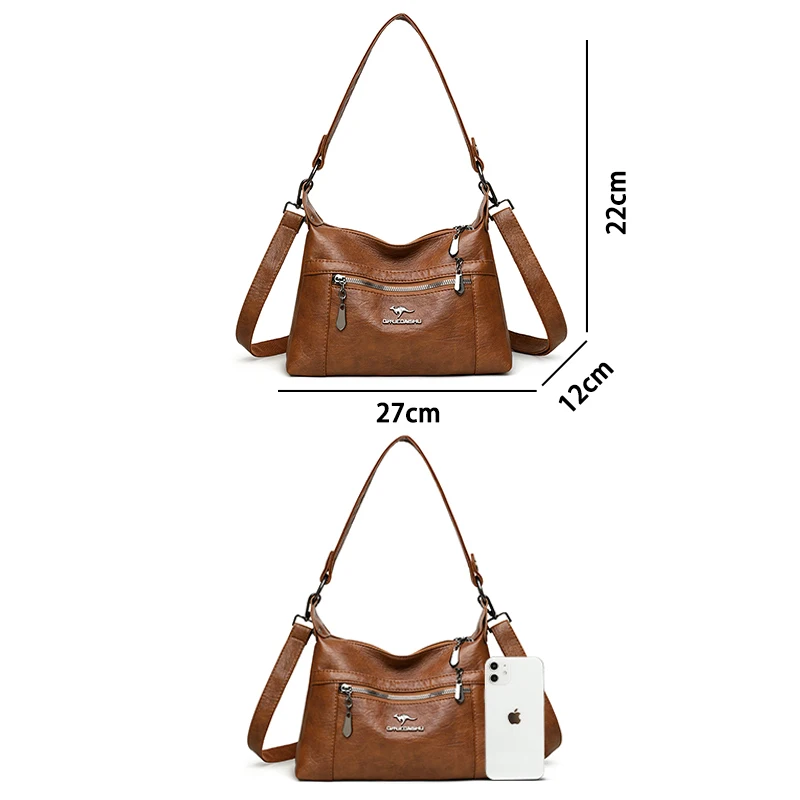 New Stylish Women PU Leather Shoulder Bag Multi-Function Handbag Crossbody Purse Ladies Fashion Top Handle Work Office Tote Bags