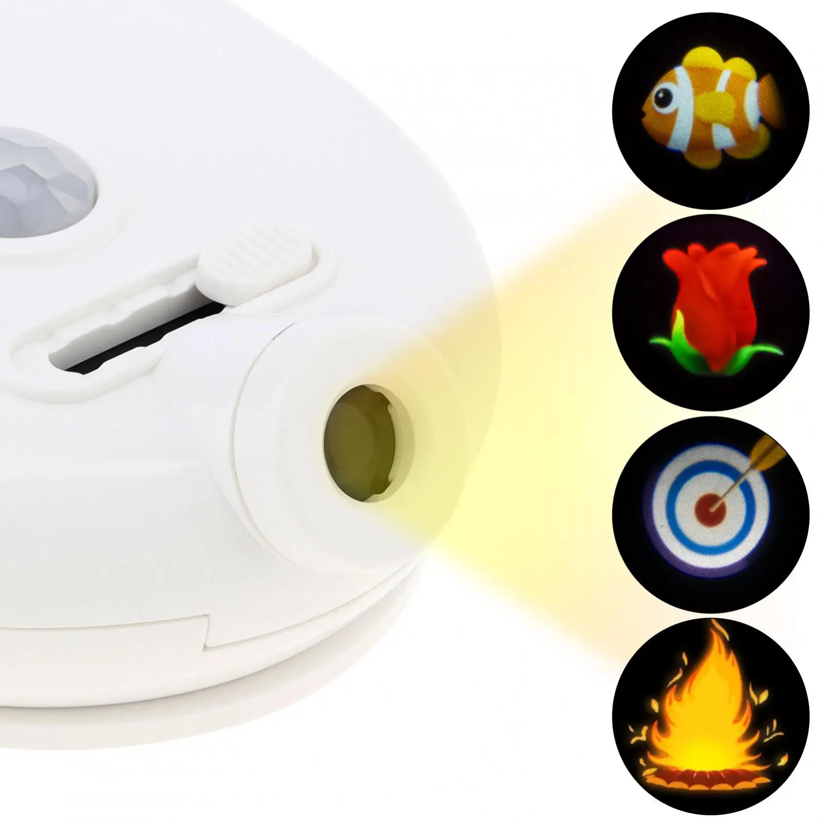 Four Pattern Motion Sensor Toilet Night Light Projector for Cute Bathroom Decor / Toilet with Toggle Switch, ABS Night Light