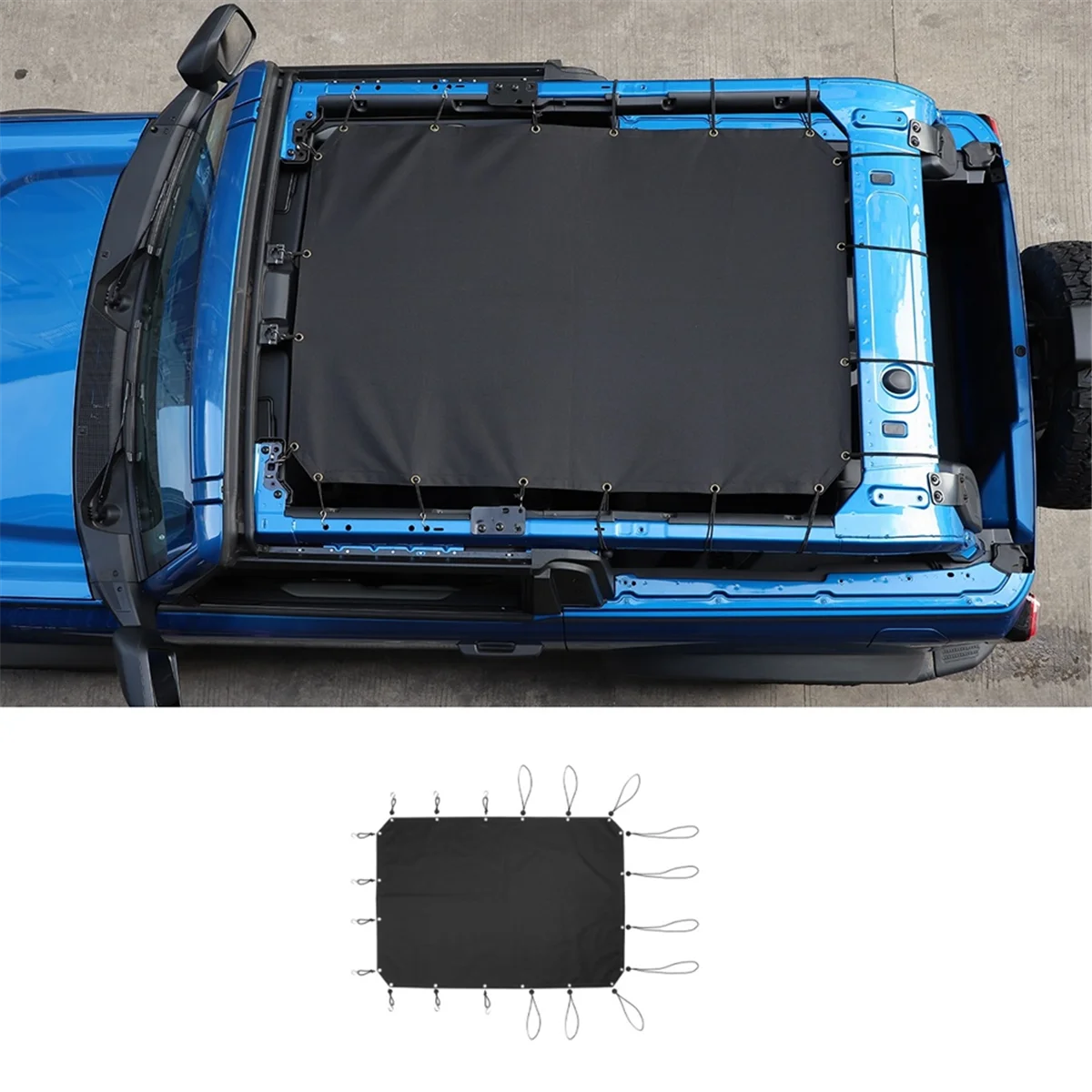 Soft Top Car Anti UV Sun Protection Sunshade Cover for 2021-2024 Insulated Net Accessories ,2 Door