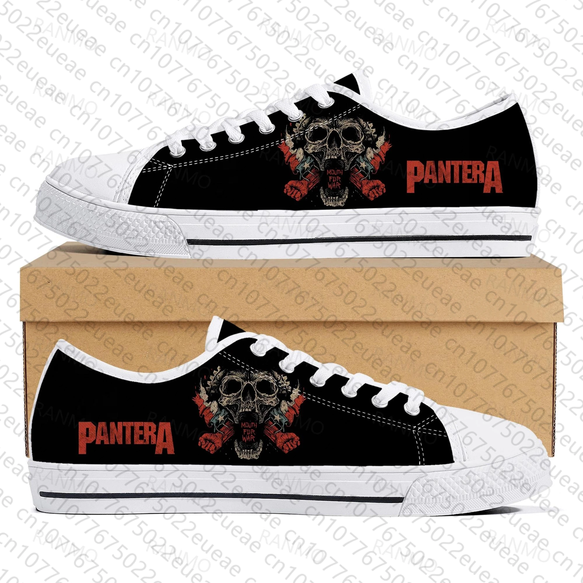 Pantera Metal Band Pop Low Top High Quality Sneakers Mens Women Teenager Canvas Sneaker Casual Couple Shoes Custom Shoes