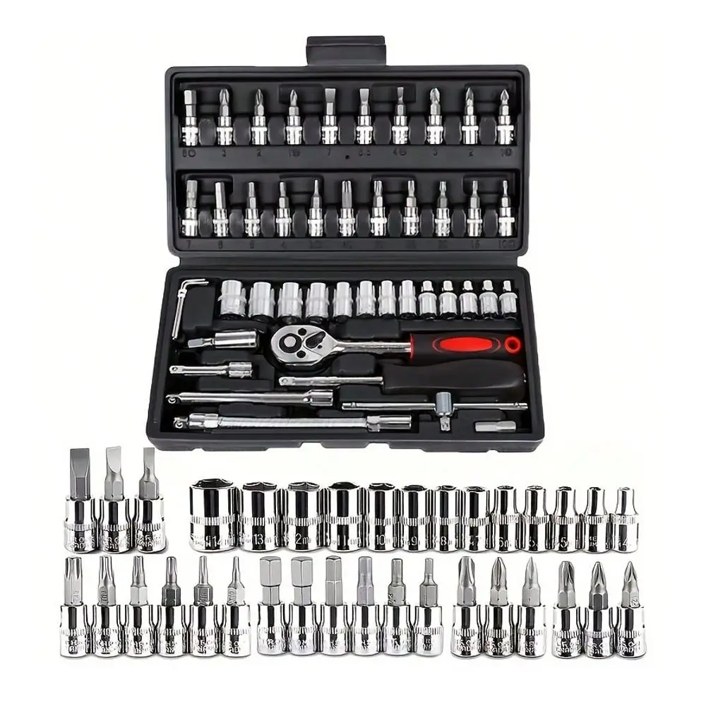 

Piece Professional Automotive Repair Tool Kit Portable, Durable And EasyToUse Ratchet Wrench Set Suitable For Car, Boat, Motorc