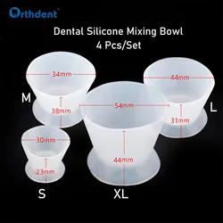 Ensemble de gobelets en caoutchouc de Silicone, 4 pièces, flexibles, à solidifier, haute température, désinfection, outil de laboratoire de dentisterie