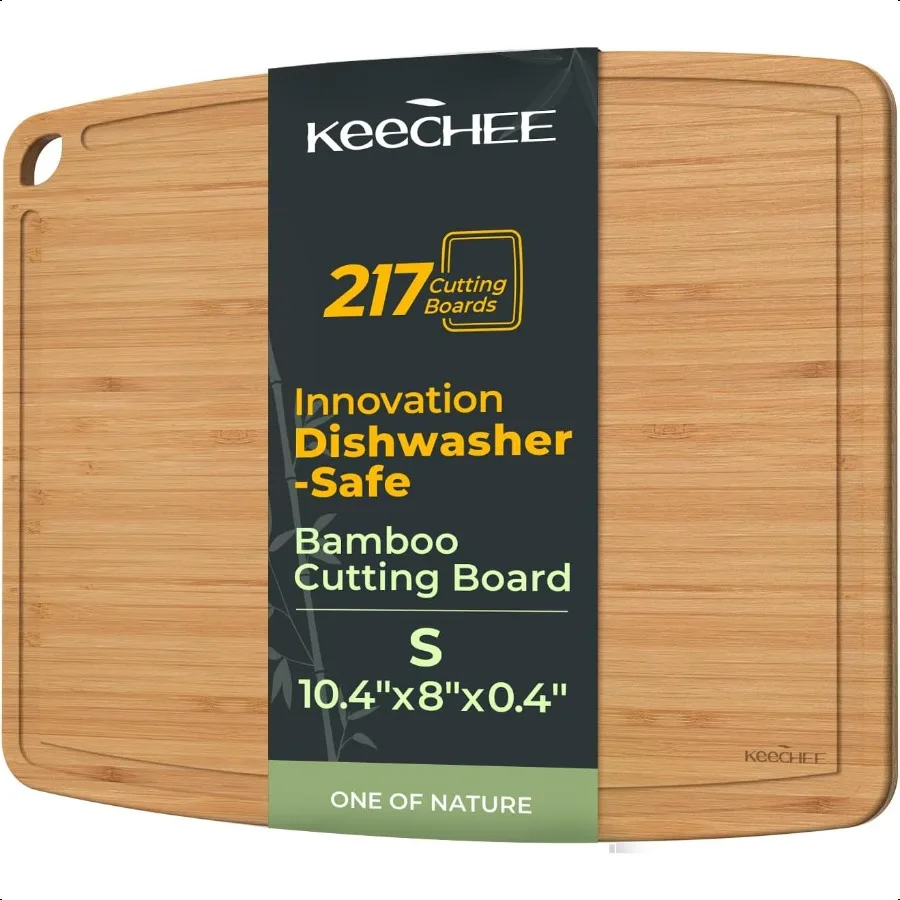 

Dishwasher Safe Carbonized Bamboo Wood Cutting Boards for Kitchen with Juice Groove Wooden Charcuterie Chopping for Fruit Veget