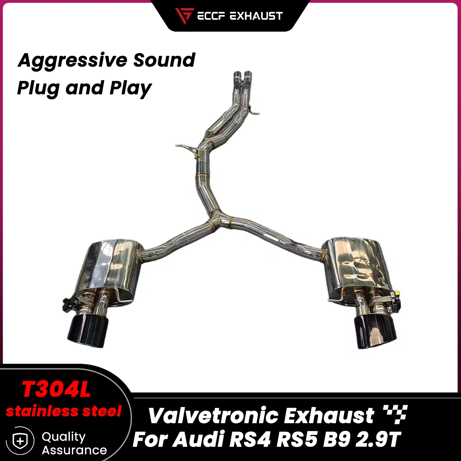 

Aggressive Sound Valvetronic Stainless Steel Catback Exhaust for Audi RS4 RS5 B9 2.9T Unleash Maximum Performance