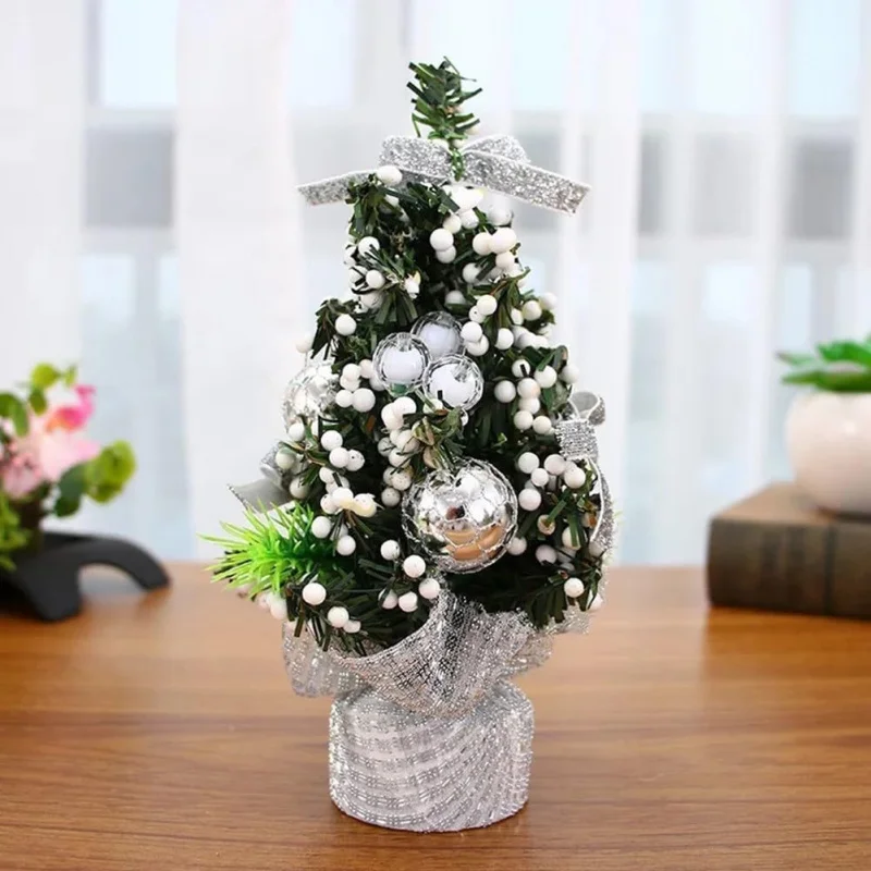 20cm Mini Christmas Tree, Desktop Decoration, Small Holiday Party Decor, Home Office Desk Display, Seasonal Ornament