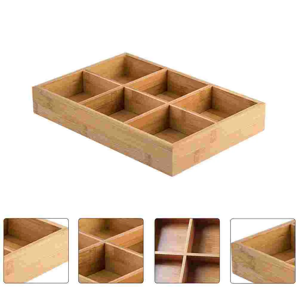 

Food Tray Vegetable Fruit Platter Dish Storage Veggie Compartment Bamboo Container