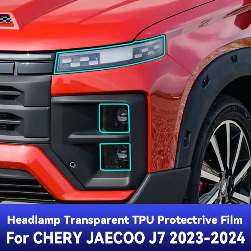 طبقة رقيقة واقية ملصقات بولي يوريثان لشيري جايكو J7 2023 2024 سيارة العلوي شفافة سوداء المضادة للخدش اكسسوارات PPF تجميل