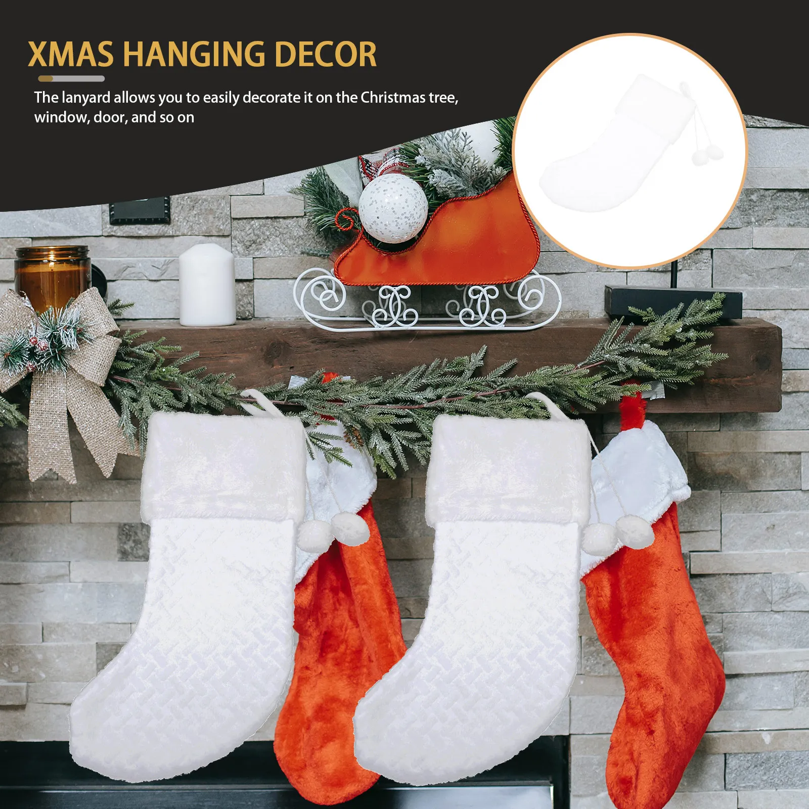 

Christmas Stocking Present Bags Decoration Accessories Hanging Pouch Small Stockings Cloth Bulk Gifts