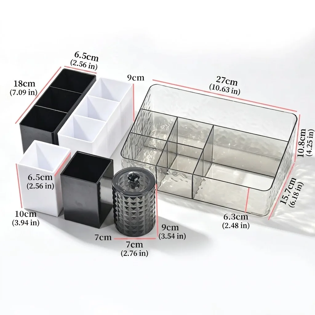 Mehrteilige Aufbewahrungsbox mit Wasserwellen-Design für Wimpernverlängerungen, geteilter Schreibtisch-Organizer für Kosmetik und Wimpern-Schönheitswerkzeuge – Detail 2