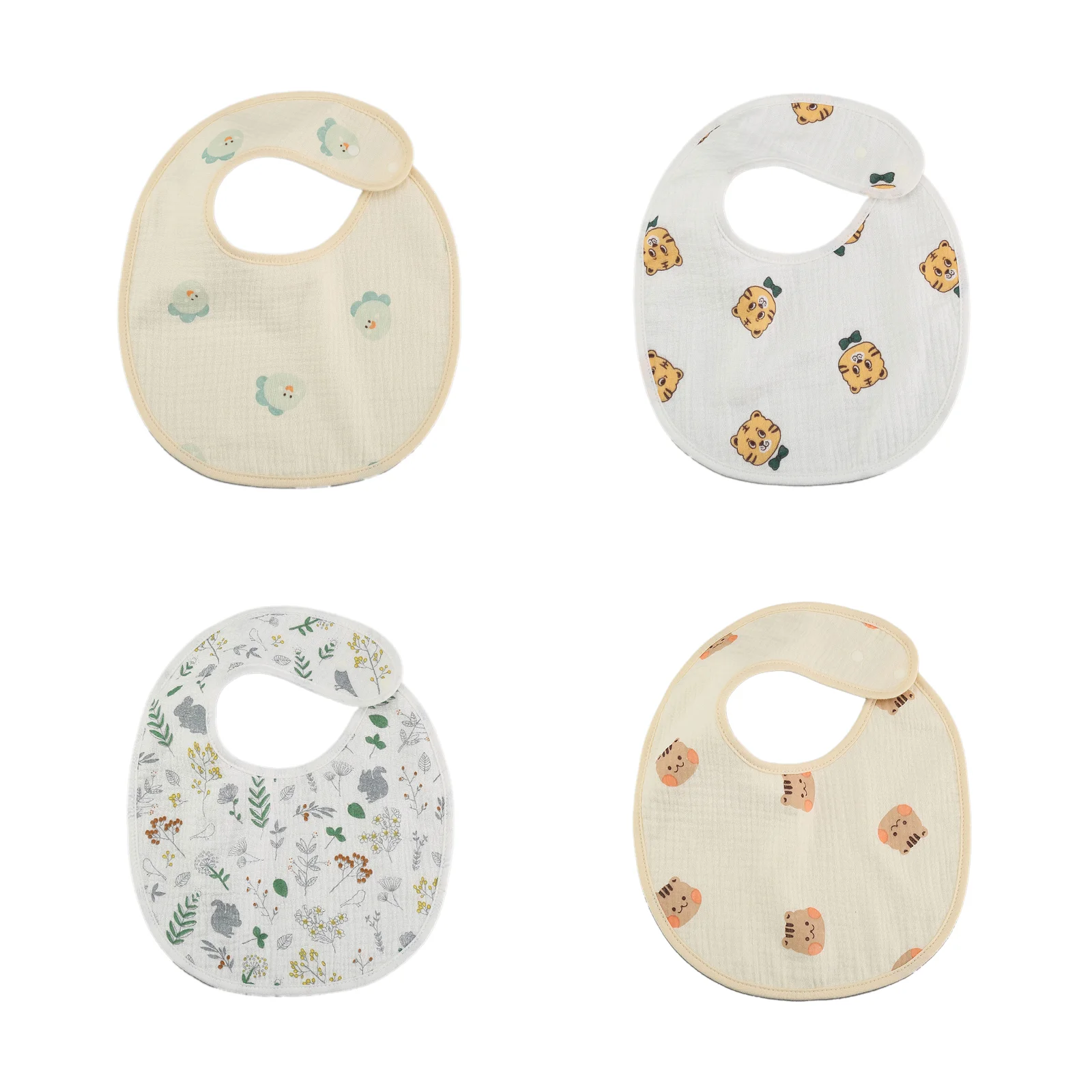

Large children's waterproof bib combination (baby dinosaur + cute tiger with bow tie + bird rabbit + baby squirrel)