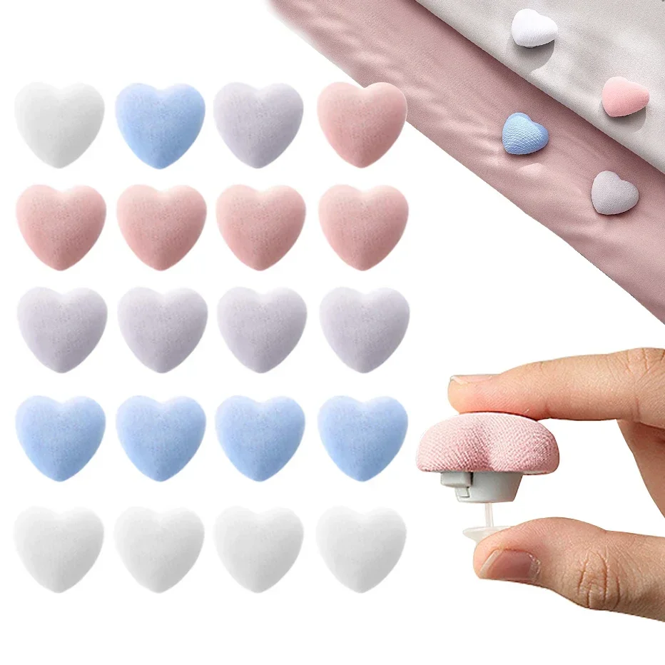 8pcs Duvet Cover Pins Soft Fabric Double Sided Fastener Clips for Quilt Blanket Cushions Comforter Holder with Buttons