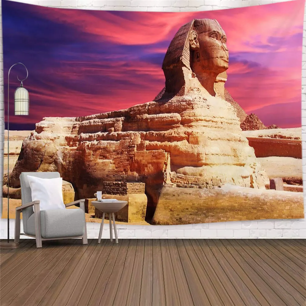 Sacred Egyptian Pyramids Tapestry Egypt Landmark Vintage Egypt Pyramid Tapestry For Bedroom Living Room Wall Dinning Table Cloth