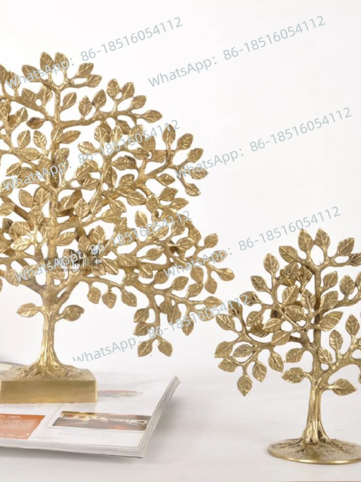 Brass Handmade Fortune Making Cash Tree American Retro Living Room Entrance TV Cabinet Home Ornament