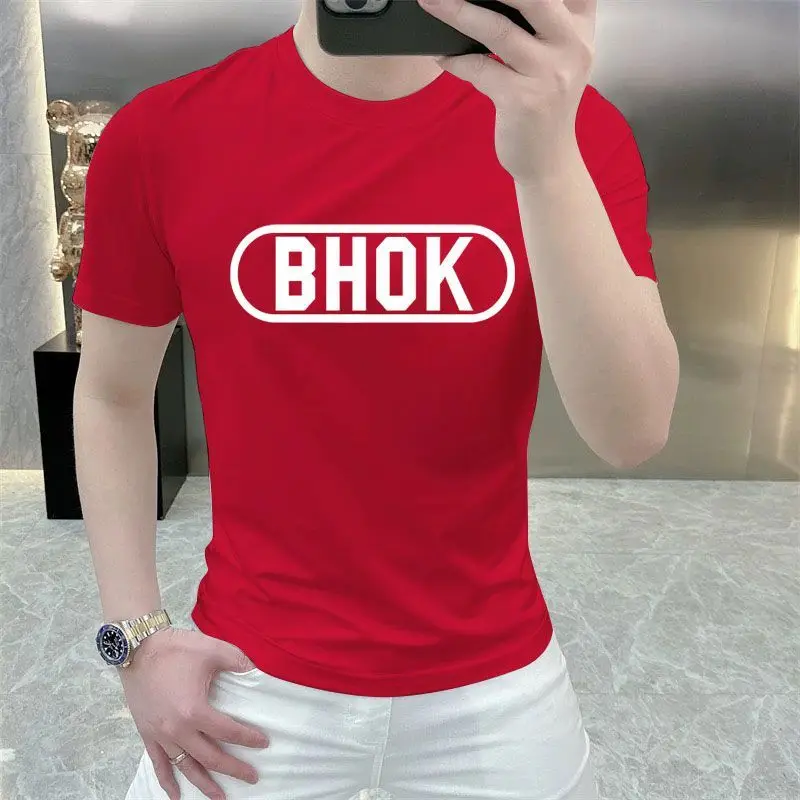 

Fashion O-Neck Korean Printed Letter T-Shirts Men's Clothing 2025 Summer New Loose Short Sleeve Casual Tops England Tee Shirts