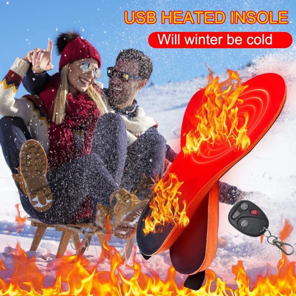 3 Heating Method Shoe Insoles Outdoor Warm In Winter Rechargeable Electric USB Heated Sockliner Customizable Heating Shoe Insert