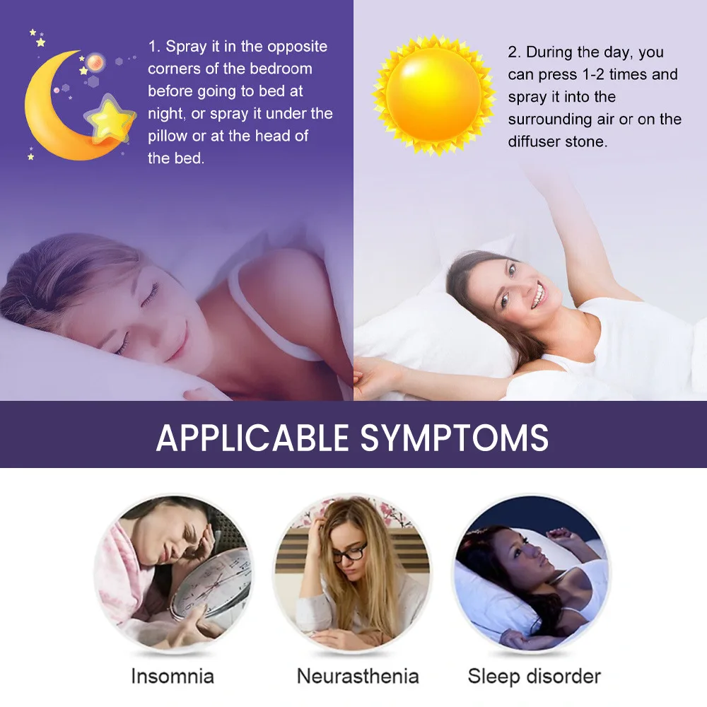 Lawendowy spray do spania Bezpieczny sen Zdrowy ciało K50021