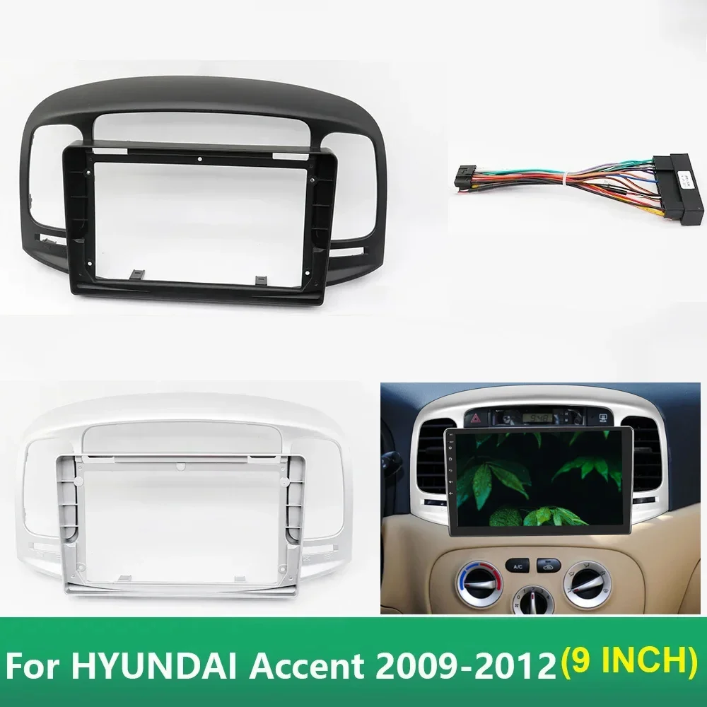 

9-дюймовая Автомобильная рамка, адаптер Fascia ДЛЯ Hyundai Accent 2009-2012, Android радио приборная, комплект панелей