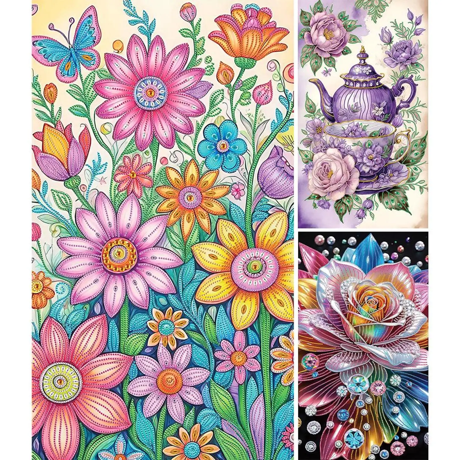 

5D DIY Partial Special Shaped Drill Diamond Painting Flower Decoration