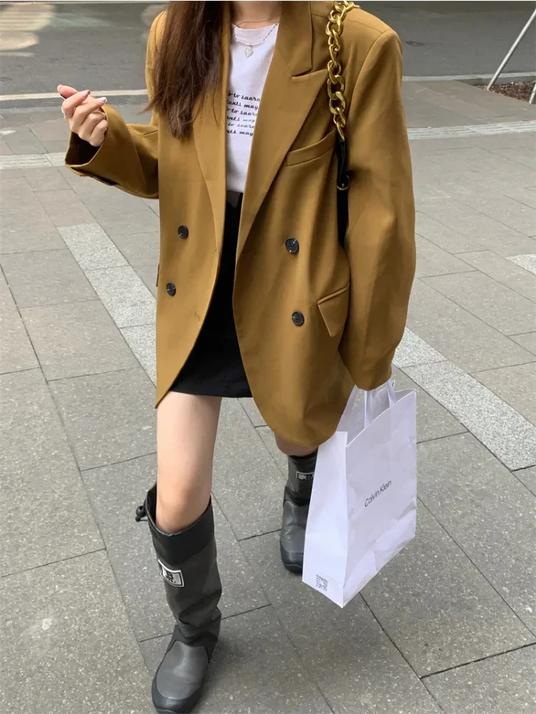 

UNXX Temperament Women Blazer Spring Autumn Loose Versatile Fashion Jacket Casual Style Suit Collar Long Sleeves Women Jacket