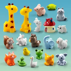 20Pcs Giraffe Goose Elephant Frog Fox Horse Koala Rabbit Mushroom House Figurine Miniature Fairy Garden Decoration Accessories