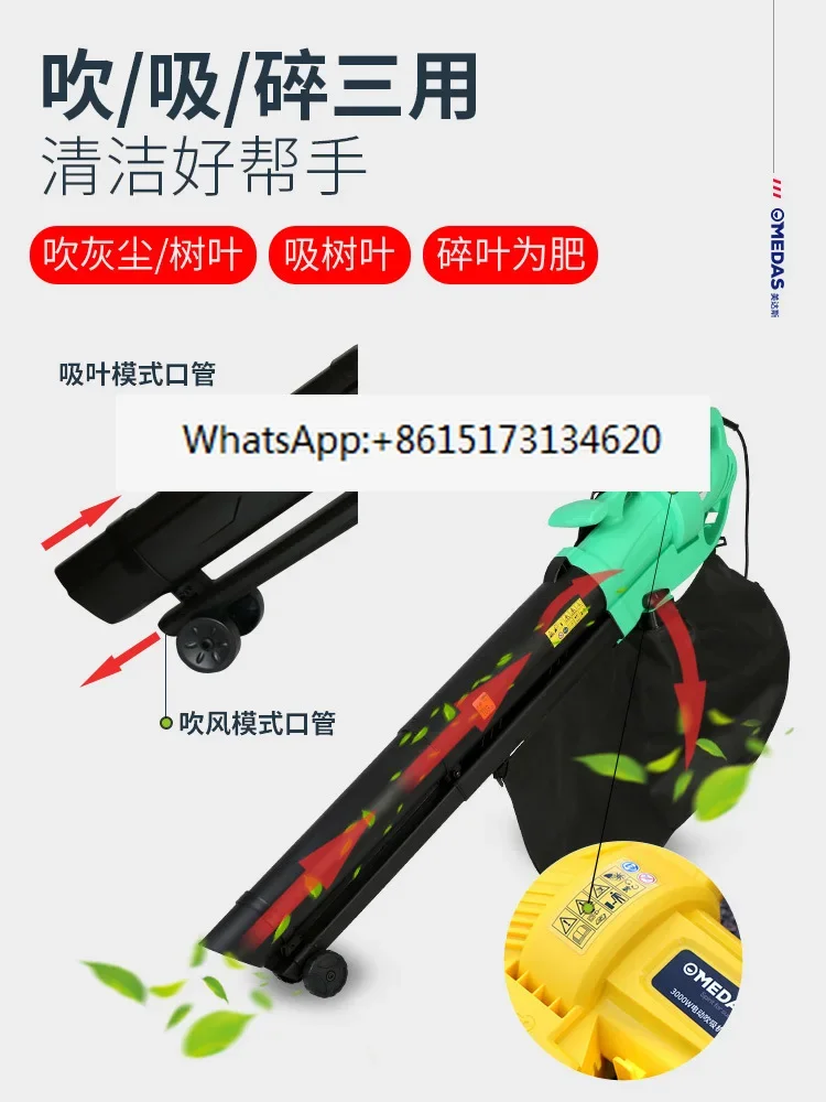 Een bladzuigmachine die grasblaadjes vergroot