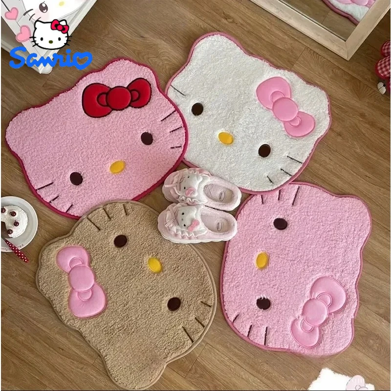

Kawaii Hello Kitty Bath Anti Slip Mat Rug Cartoon Anime Bedroom Living Room Plush Rug Absorbent Quick Drying Bath Mat Room Decor