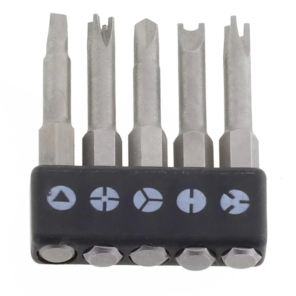 5pcs 50mm Special-Shaped Screwdriver Set U-shaped Y-Type Triangle Three Points Four Points Screw Driver Bits Hand Tool