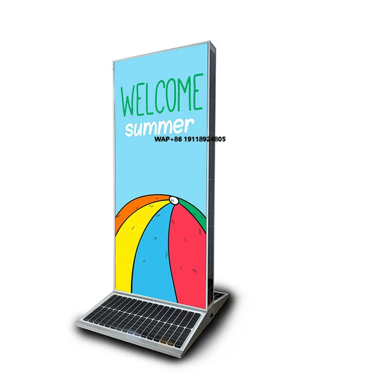 Double Side Free Standing Outdoor New Rechargeable Advertising Solar Powered Light Box