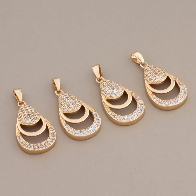 Новые модные роскошные ювелирные изделия, высококачественный кулон из натурального циркона для элегантных женщин, подвески золотого цвета для изготовления ювелирных изделий