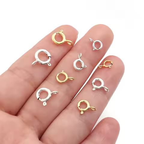 5Pcs S925 Sterling Silver Spring Ring Clasp With Open Jump Ring Jewelry Clasp For Chain Necklace Bracelet Connectors Wholesale